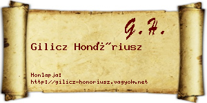 Gilicz Honóriusz névjegykártya